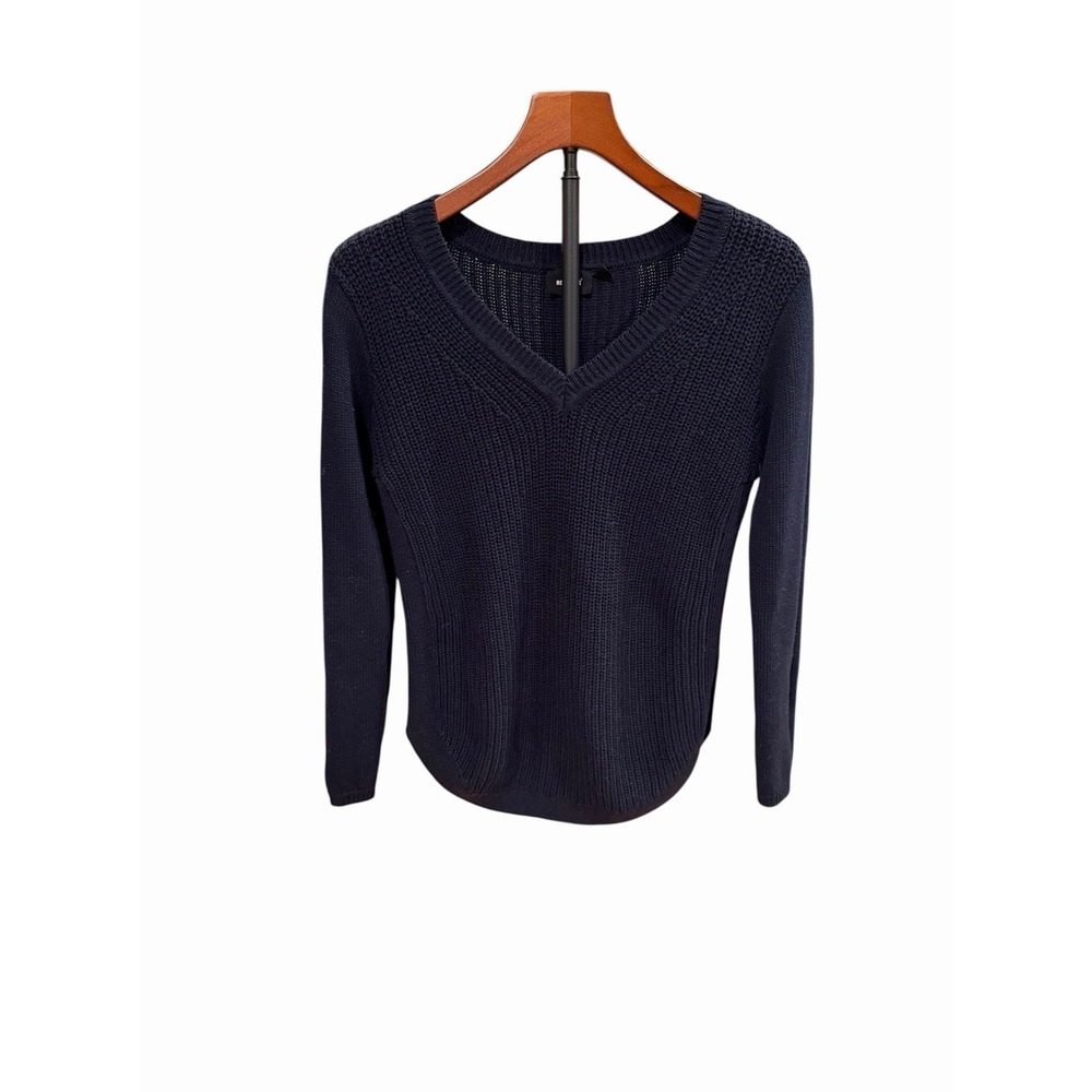 RD‎ Style Josslyn V-Neck Sweater Pullover Dar Navy Blue Cotton Soft Womens XS